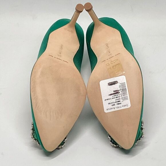 Manolo Blahnik Hangisi 70MM Embellished Satin Pumps size 36 - Picture 12 of 13